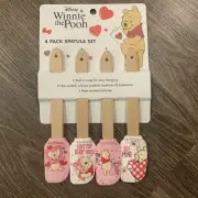WINNIE THE POOH Mini SPATULA SET of 4 Disney Piglet Valentine’s Day Hearts NEW