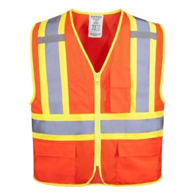 High Visibility Safety Vests KG000, Safety Vests Reflective Large 1 Orange