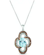 Le Vian 14K Vanilla Gold 1.89 ct. tw. Diamond & Aquamarine Pendant Necklace
