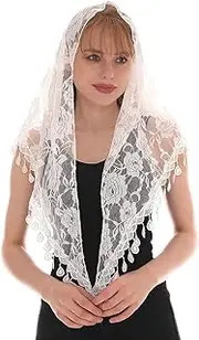 [Generic] Mass Veil Catholic Church Mantilla Chapel Lace Shawl or Scarf Latin Mass Head Cover with a Handy Storage Pouch