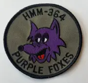 3 1/2” USMC HMM-364 PURPLE FOXES HELICOPTER SQUAD JACKET DESERT PATCH