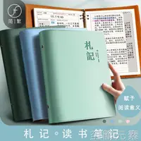 在飛比找樂天市場購物網優惠-簡繁札記讀書筆記本子專用閱讀摘記本摘抄記錄摘錄軟皮活頁本手帳