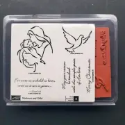 2005 Stampin' Up Madonna and Child Merry Christmas Isaiah 9:6 4pc Stamp Set New