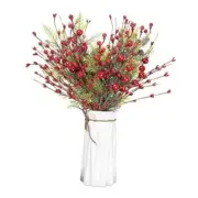 6Pack Christmas Floral Picks Artificial Berry Stems 17inch Christmas Berry Red
