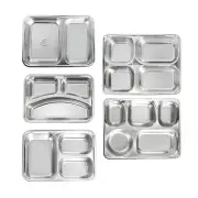 Food Plate Dinner Plates Stainless Steel Dinner Tray Dinnerware Divider Plate