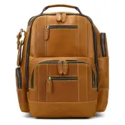 Men's Leather Backpack Retro Large Capacity Multi-pocket