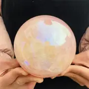 2120g Rose Crystal Ball Treasure electroplated Powder Healing Sphere