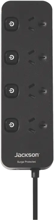 Jackson 4 Way Fast Charge USB-C/A Surge Protected Powerboard