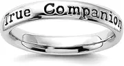 [JewelryWeb] 3.25mm 925 Sterling Silver Polished Stackable Lyric True Companion Ring Size 10-Stackable-Ring for Women