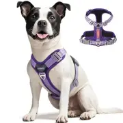 No Pull Dog Harness - Adjustable Reflective Dog Vest with Metal Snap, Soft Br...