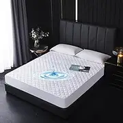 AMZYYDS Mattress Protector Queen Size, Ultrasonic Waterproof, Plus Cotton, Double 137x191cm, 40cm High
