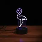 Creative Acrylic Bedside Lamp USB Touch Sensor Flamingo Style Table Lamp