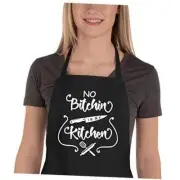 Funny Aprons for Women Men, Adjustable Kitchen Chef Aprons with 2 My Kitchen