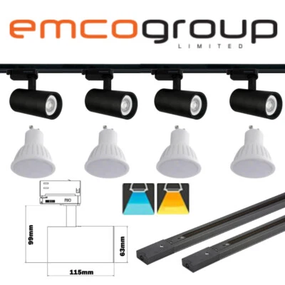 Ceiling Mounted Black 2M 2 Meter 4 Spot GU10 LED Single Circuit Track Light Lamp
