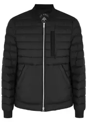 Moose Knuckles Air Down Quilted Shell Bomber Jacket - Black - M M