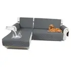Sectional Sofa Covers 100% Waterproof L Shape Sofa Cover Reversible Large Grey