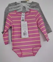 2x BONDS Unisex stretchy Ribbed long sleeve Bodysuit coverall zippy - size 000