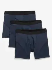 NWT Old Navy 3-Pack Go-Dry Cool Performance Boxer Briefs Underwear 5" Navy Men L