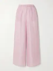 [Skin] Skin - Tatum Crinkled Silk-habotai Pajama Pants - Pink - 1 1 Pink