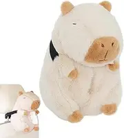 Yharnamite Car Tissue Holder, Capybara Plush Car Tissue Paper Holder, Portable Cartoon Paper Tissue Box Holder for Car, SUV, Truck (Beige)