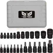 Torx Bit Socket Set (25 Piece Set - Torx and External Socket Set) 1/4", 3/8", an