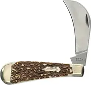 Uncle Henry Next Gen Staglon 16UH Hawkbill Pruner 7in Folding Knife with 3in Stainless Steel Hawkbill Blade and Staglon Handle for Hunting, Camping and EDC