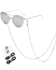 SAM & LORI Eyeglass Chain Women Silver Stylish Cord Necklace Glasses Strap Holde