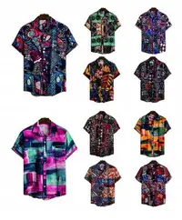 在飛比找Yahoo!奇摩拍賣優惠-Fashion Floral Mens Short Slee