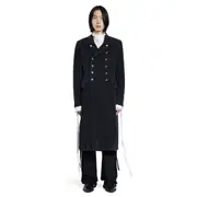 [ANN DEMEULEMEESTER] Willem Double-Breasted Trench Coat Black