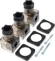 3Pcs Electrical Junction Box with LED Indicator Light Solenoid Coil Connector for Ac Applications Prong Design for Reliable Performance