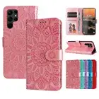 Flower Leather Wallet Phone Case For Samsung S23 S22 Ultra A13 A52 A53 A54 A23