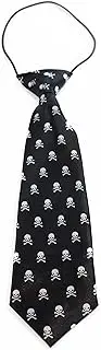 [Tie Store Australia] Kids Boys Black & White Patterned Elastic Neck Tie - Pirate Symbol Black and White