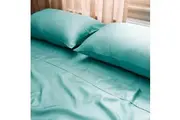 Dickies King Bed 1000TC Cotton Rich Flat Soft Fitted Durable Sheet Set Seafoam