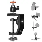C Clamp Desk Camera Mount - Camera Table Mount C-clamp with Ball Head 4X Univ.
