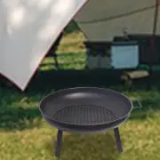 Firepit Round with Spark Screen Campfire Stand for Cookware Garden Grilling