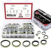 Hilitchi 180-Pcs Metric Dowty Bonded Seal Oil Washer Assortment Kit - 10-SIZE: M6 to M24