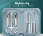 Stainless Steel Manicure Kit Nail Clippers, Scissors & Grooming Tools Set w/case
