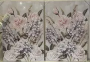 Set of 2 Pink Rose Canvas Wall Art 70x100 cm