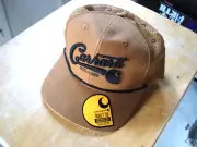 CARHARTT Mesh Back SCRIPT Logo Canvas Hat Cap. CARHARTT BROWN. OSFA snap bak NWT