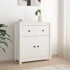 Sideboard White 70x35x80 cm Solid Wood Pine Furniture Storage Cabinet Home 13750