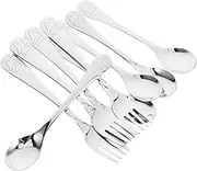 MUSISALY Baby Fork Spoon Set Toddler Utensil Set Lightweight Easy to Hold Dishwasher Safe -
