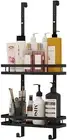 Aluminum over the Door Shower Caddy, 2-Tier Hanging Shower Shelves with 2 Hooks,