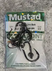 Mustad Ringed Live Bait Hooks 4/0