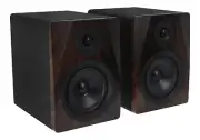 Pair Rockville APM5D 5.25" 250W Active/Powered Dark Wood Studio Monitor Speakers