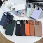 Leather Hard Case For iPhone 12 13 14 15 16 Plus Pro Max Shockproof Back Cover