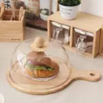 韓國直送ACACIA 圓形砧板 甜點展示托盤 甜點展示盤 含透明圓頂鍋蓋