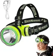 USB Powered - Hands Torch | Bright LED Diving Flashlight, Lightweight, Type-C Diving LED, Rechargeable, 2 Modes Head Lights For Diving Hiking,
