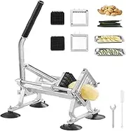VEVOR Commercial Vegetable Slicer, 1/4"+3/8"+1/2" Fruit Slicer, Stainless Steel and Aluminum Alloy Vegetable Cutter Slicer Machine, Manual Slicer with Non-Slip Feet, for Radishes, Onions, Potatoes