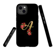 For Apple iPhone 13 Case, Armour Back Cover, Embellished Letter A