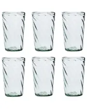 10 Strawberry Street Set of 6 Optic Swirl Mexican Glassware: Hiball